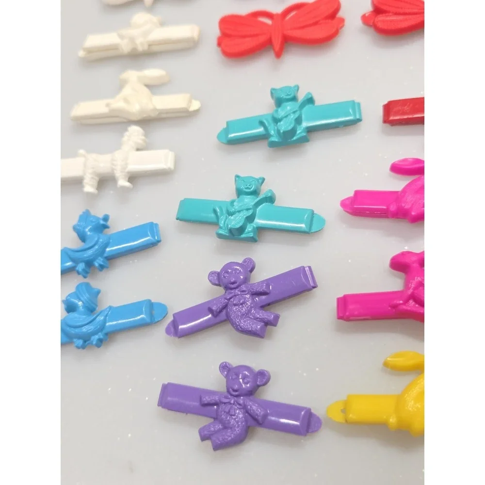 Vintage Goody Plastic Hair Barrettes 70ʼs 80ʼs Poodle Duck Cats Snap Tight Lot